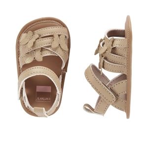 Carter's tan baby sandals with butterflies